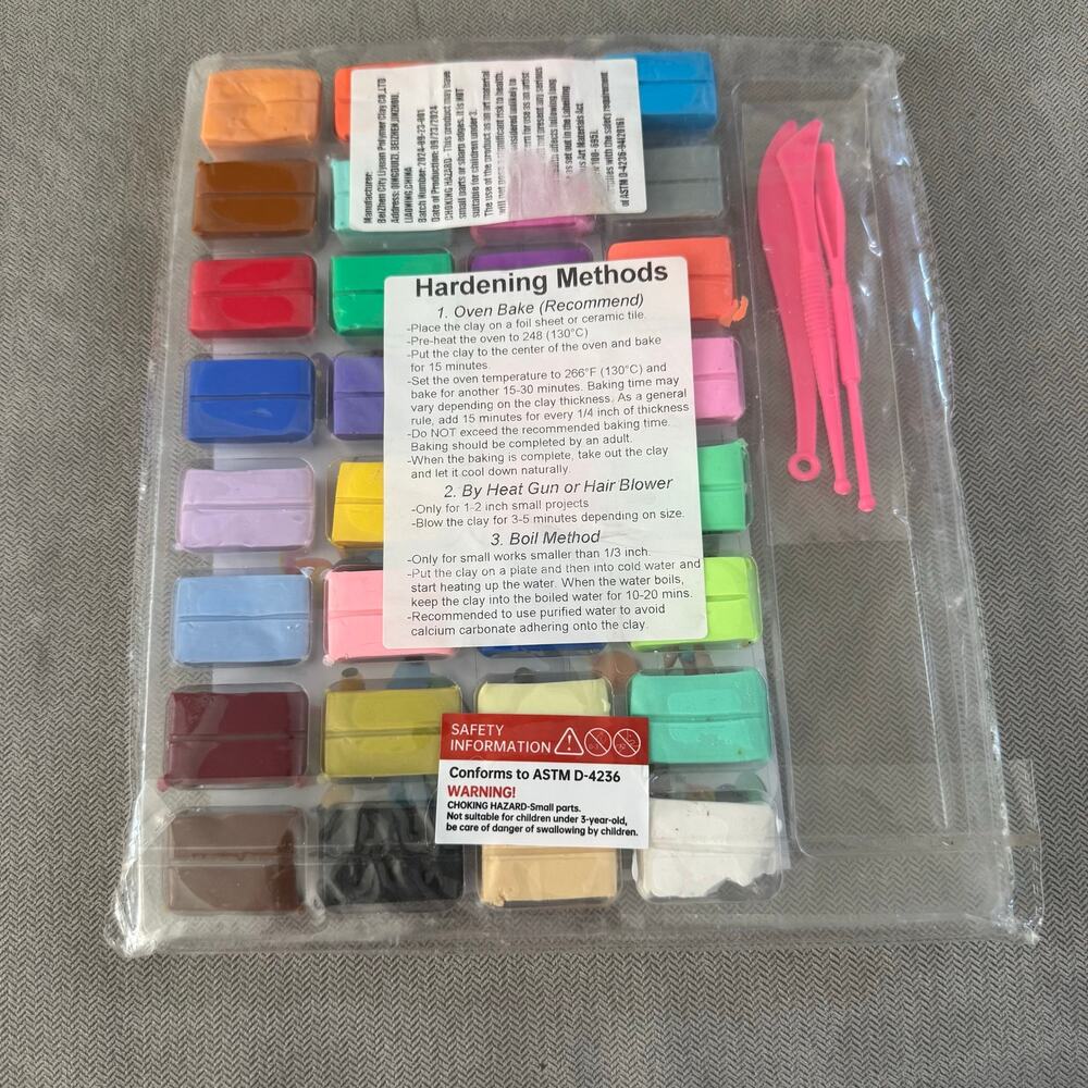 32 Color Polymer Clay Kit Oven Bake Modeling Clay Tools Kids Artist Craft Set